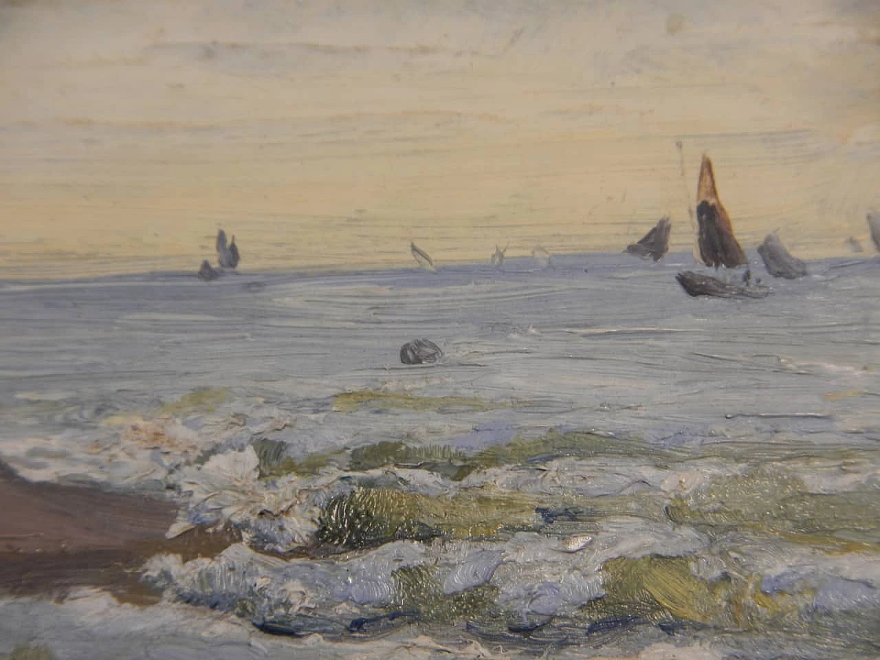 Des Champs, ocean, painting on wood, early 20th century 8