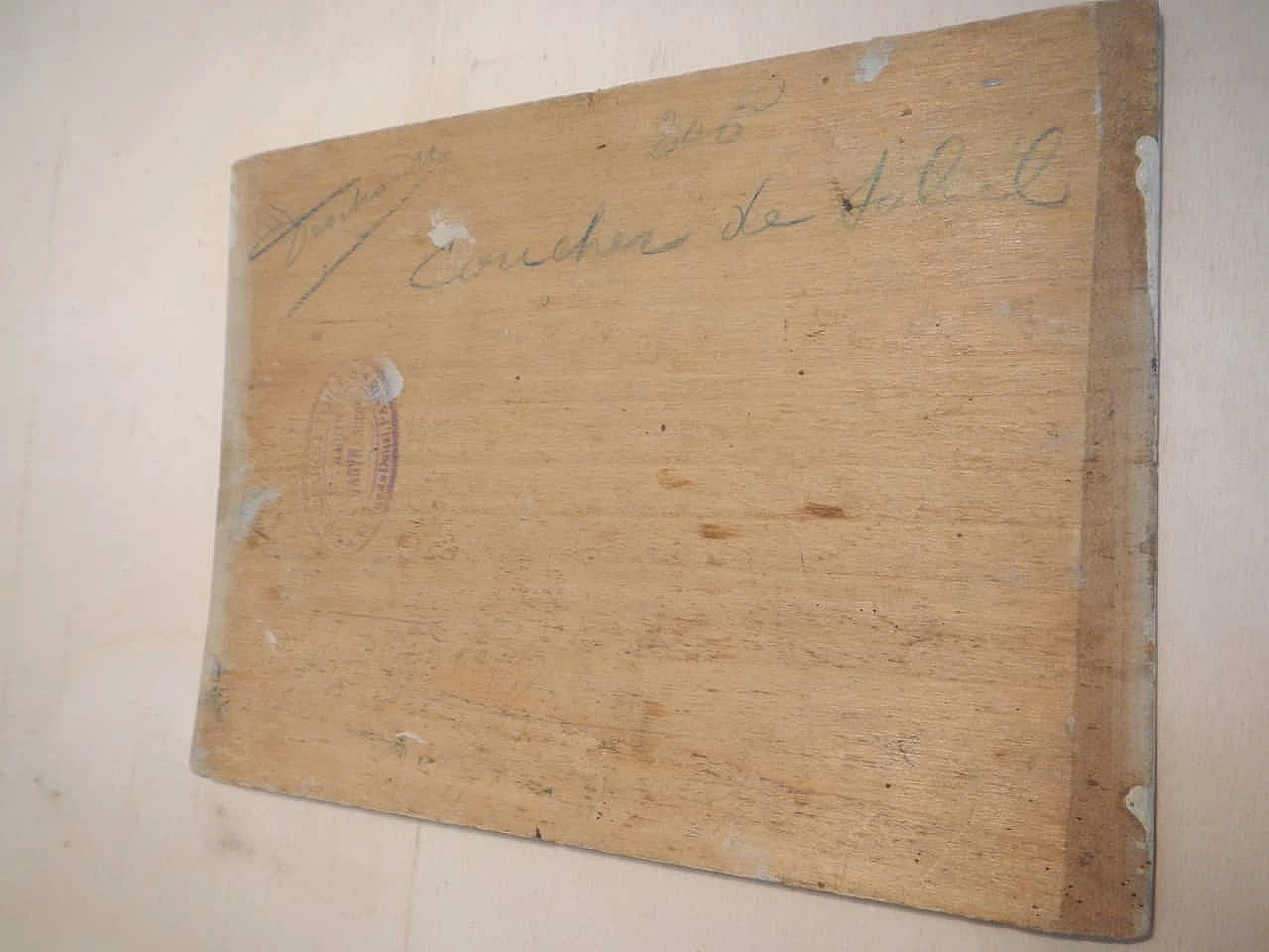 Des Champs, sunset on field, painting on wood, early 20th century 1