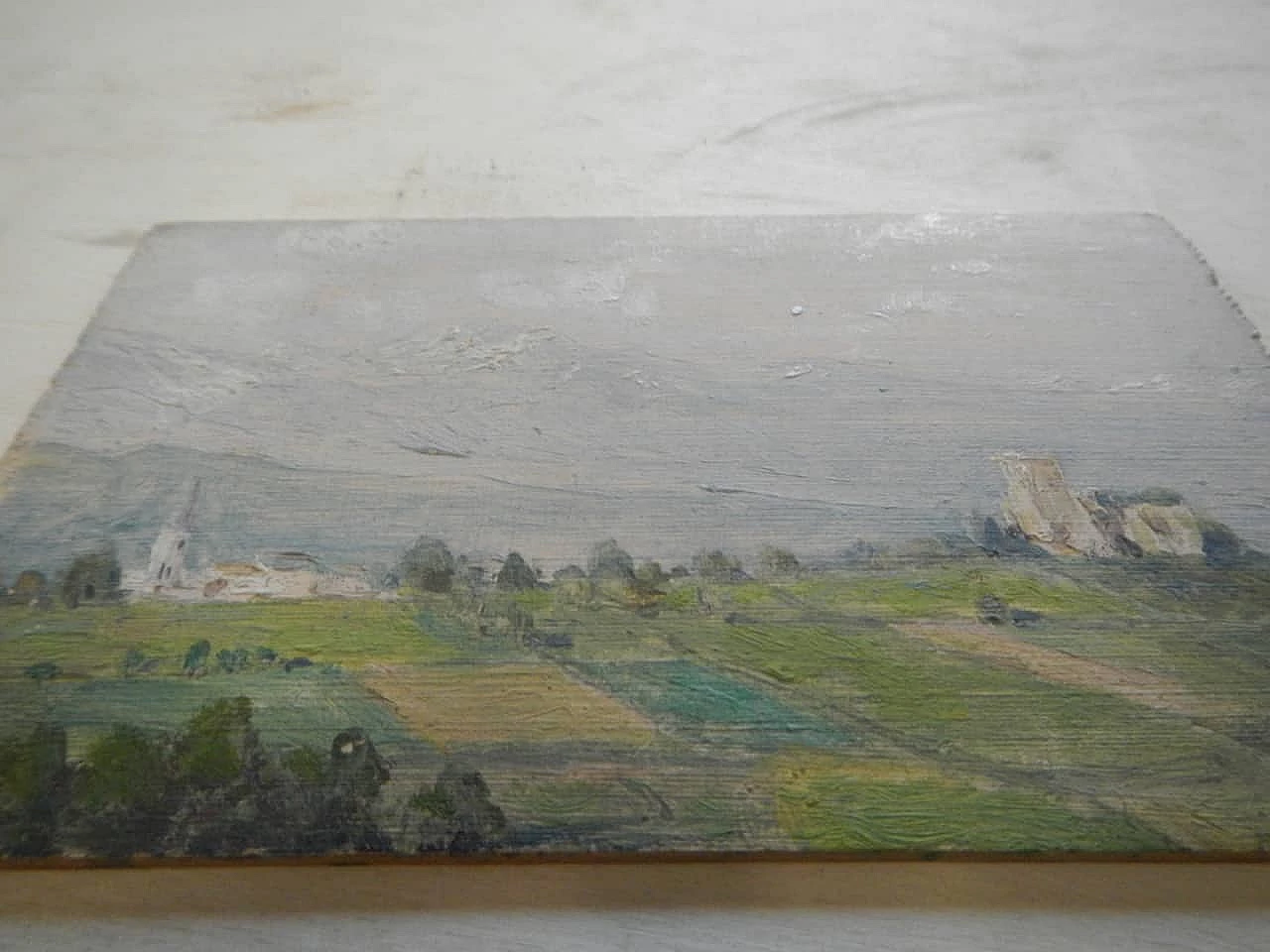 Paesaggio olio su tavola di Pirenei 4