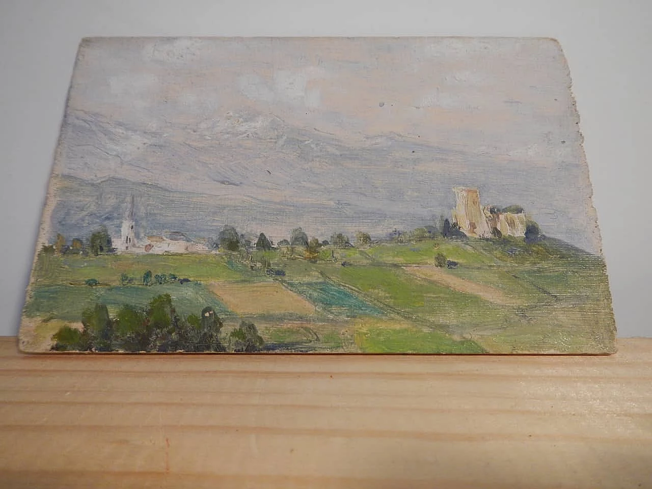 Paesaggio olio su tavola di Pirenei 6