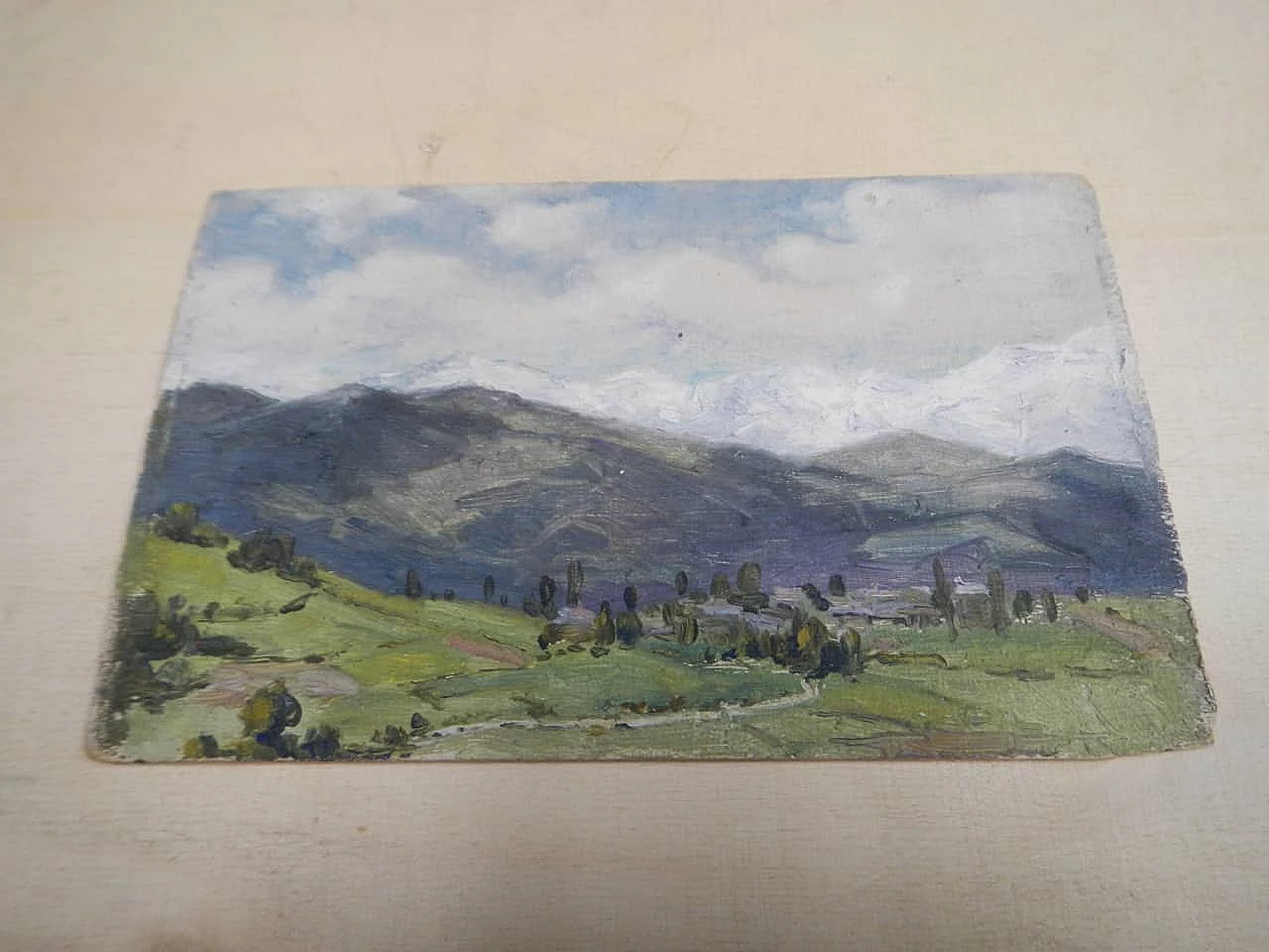 Des Champs, Pirenei, dipinto su legno, inizio ‘900 9