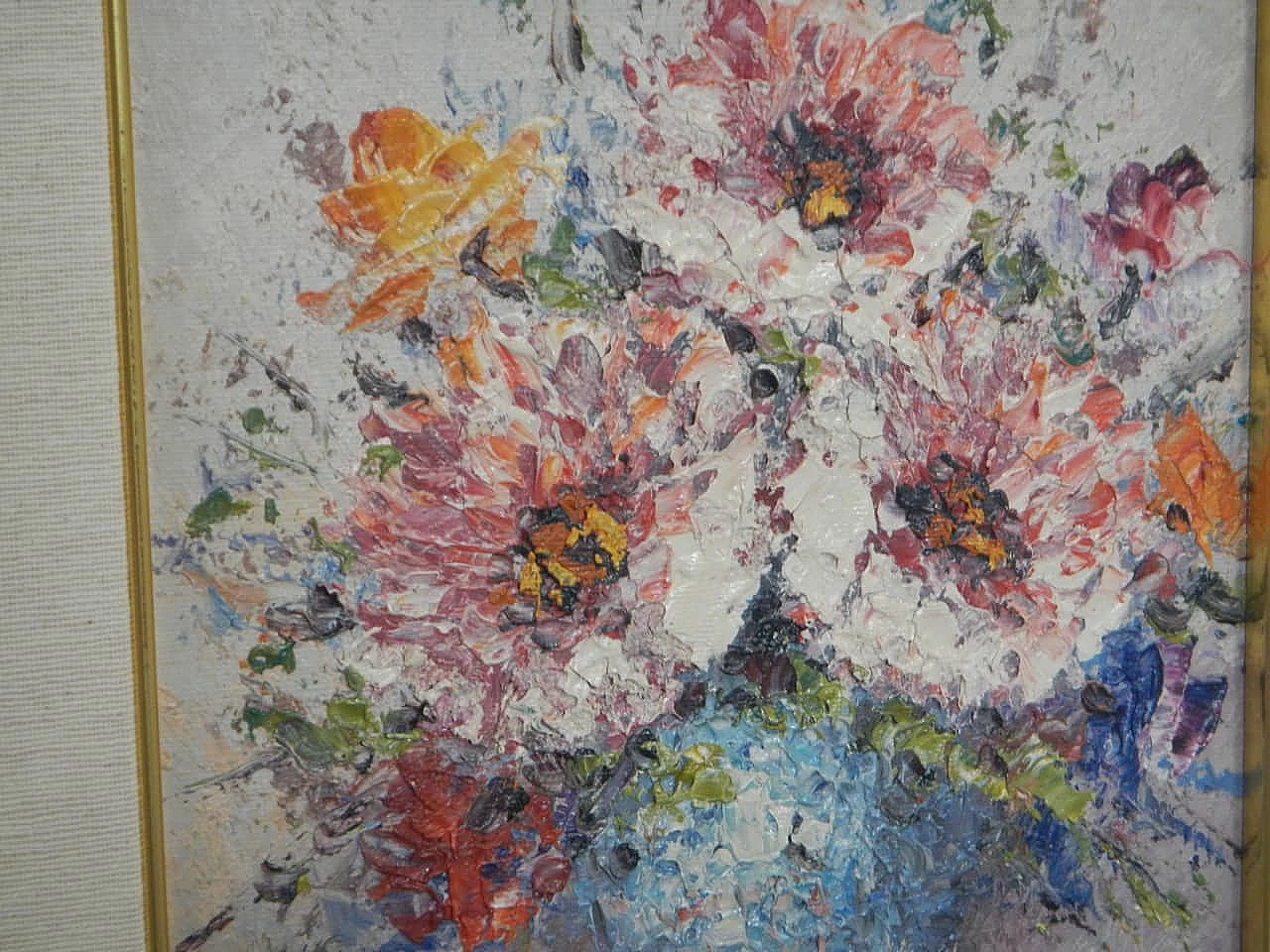 Vase of flowers, oil on canvas, 1960s 3