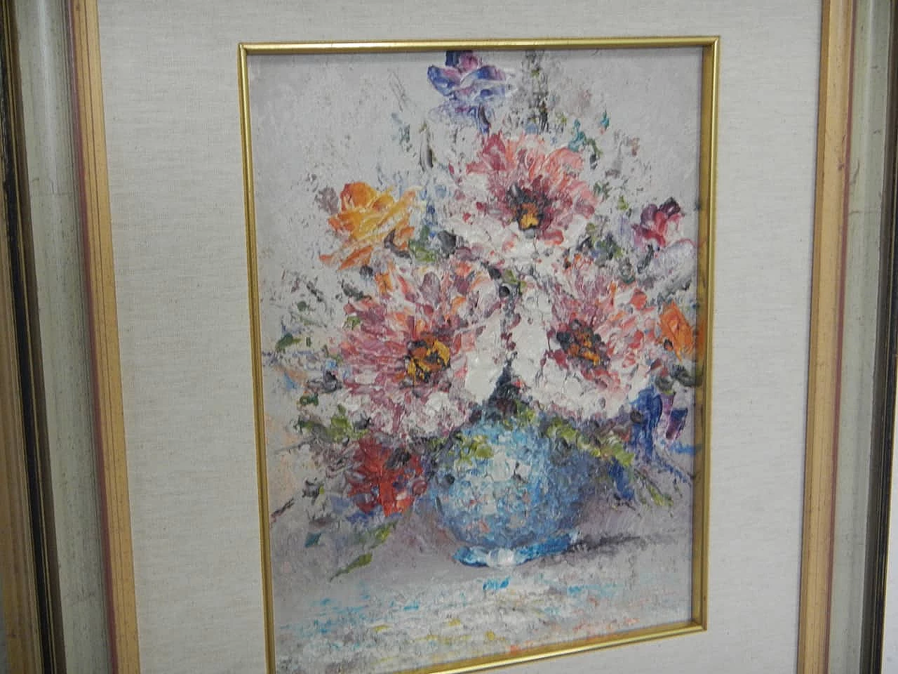 Vase of flowers, oil on canvas, 1960s 4