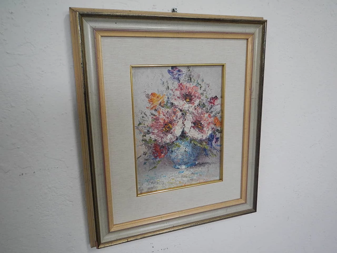 Vase of flowers, oil on canvas, 1960s 5