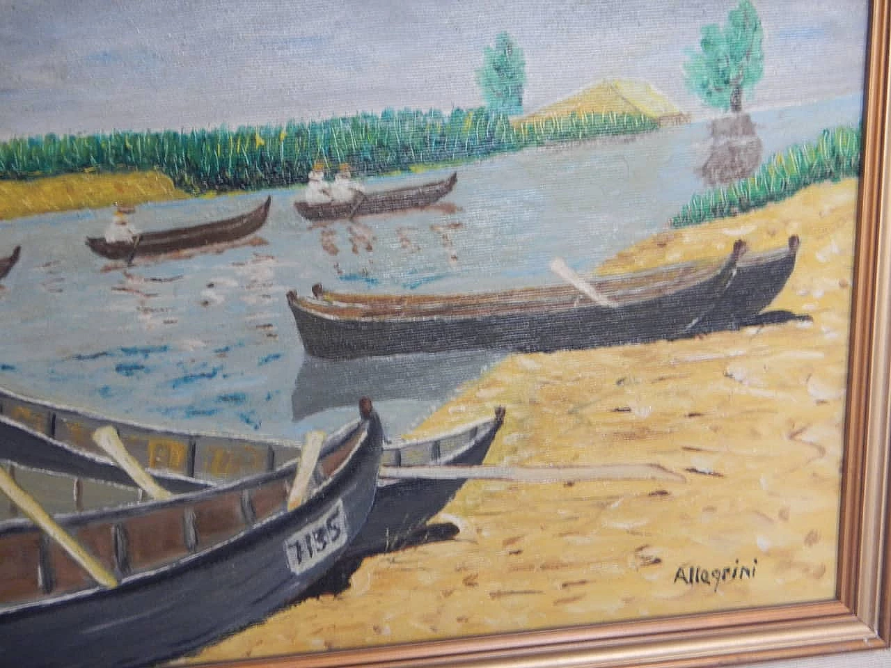 Pierluigi Allegrini, barche, olio su tela, anni '80 7