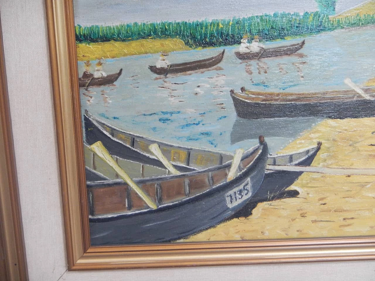 Pierluigi Allegrini, barche, olio su tela, anni '80 8