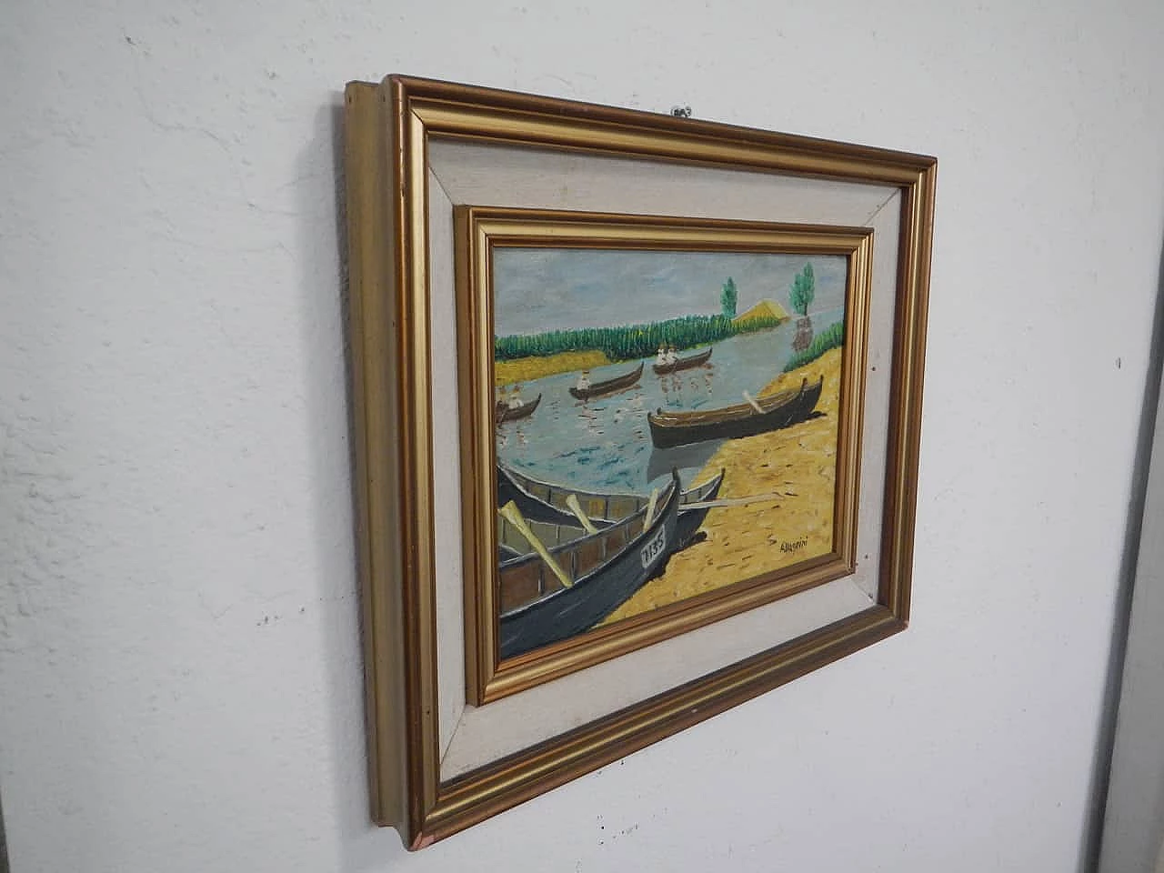 Pierluigi Allegrini, boats, oil on canvas, 1980s 9