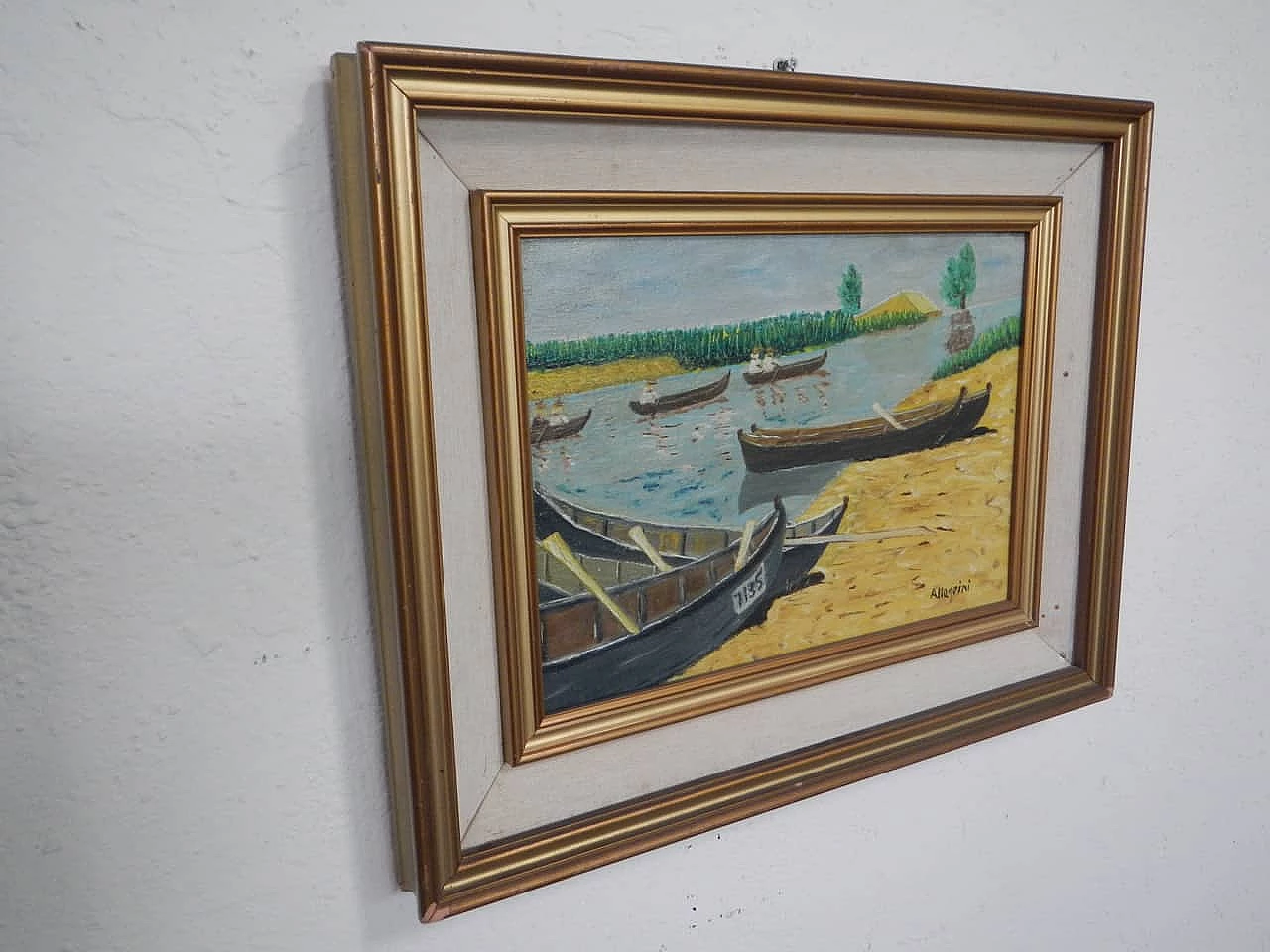 Pierluigi Allegrini, boats, oil on canvas, 1980s 10