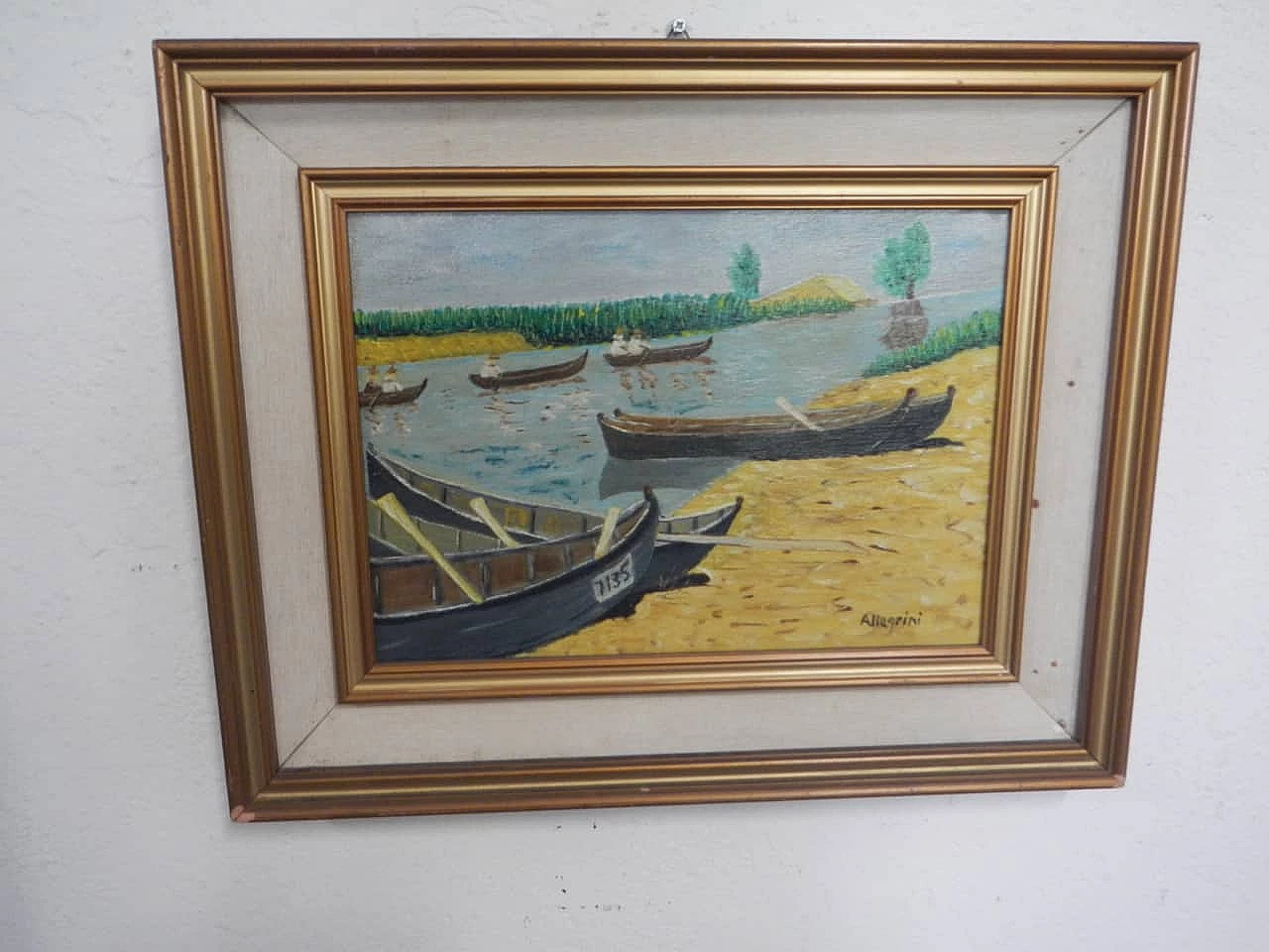Pierluigi Allegrini, boats, oil on canvas, 1980s 11
