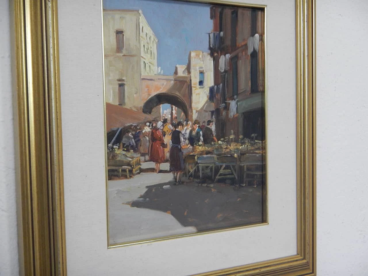 Pupini, market, oil painting, 1960s 6
