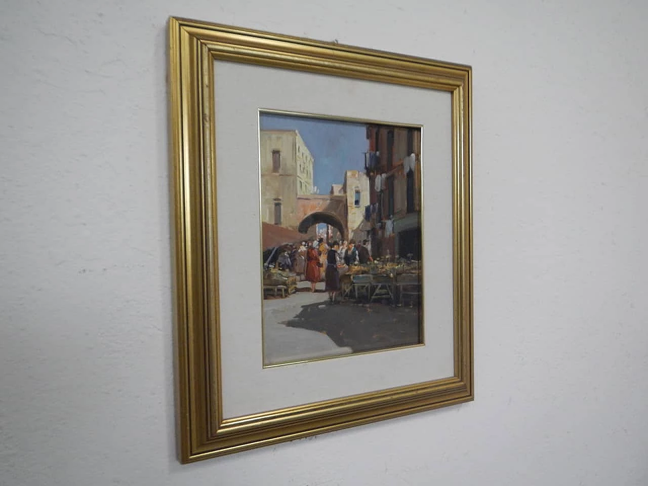 Pupini, market, oil painting, 1960s 7