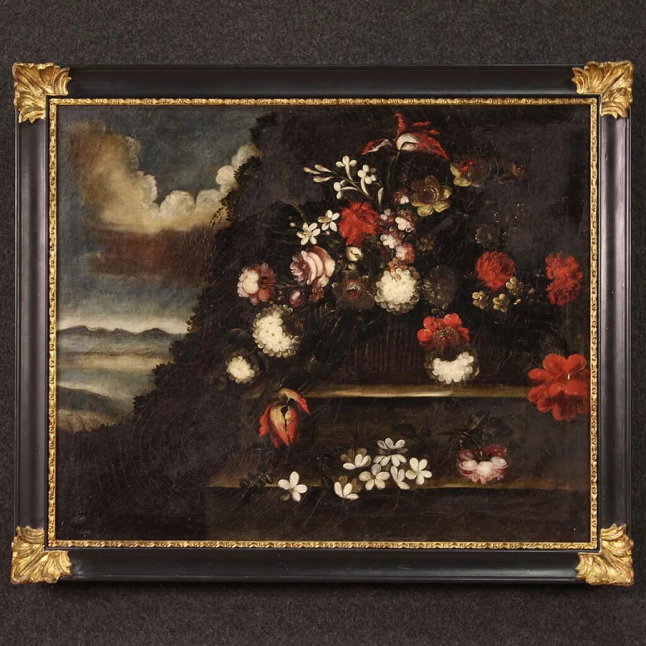 Still life with flowers, oil on canvas, early 18th century 1