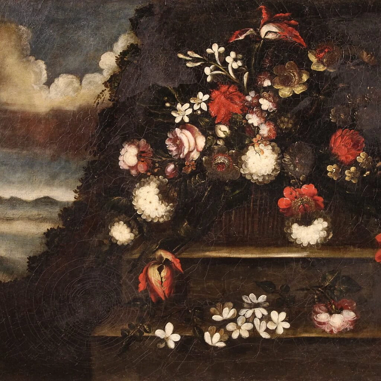 Still life with flowers, oil on canvas, early 18th century 2