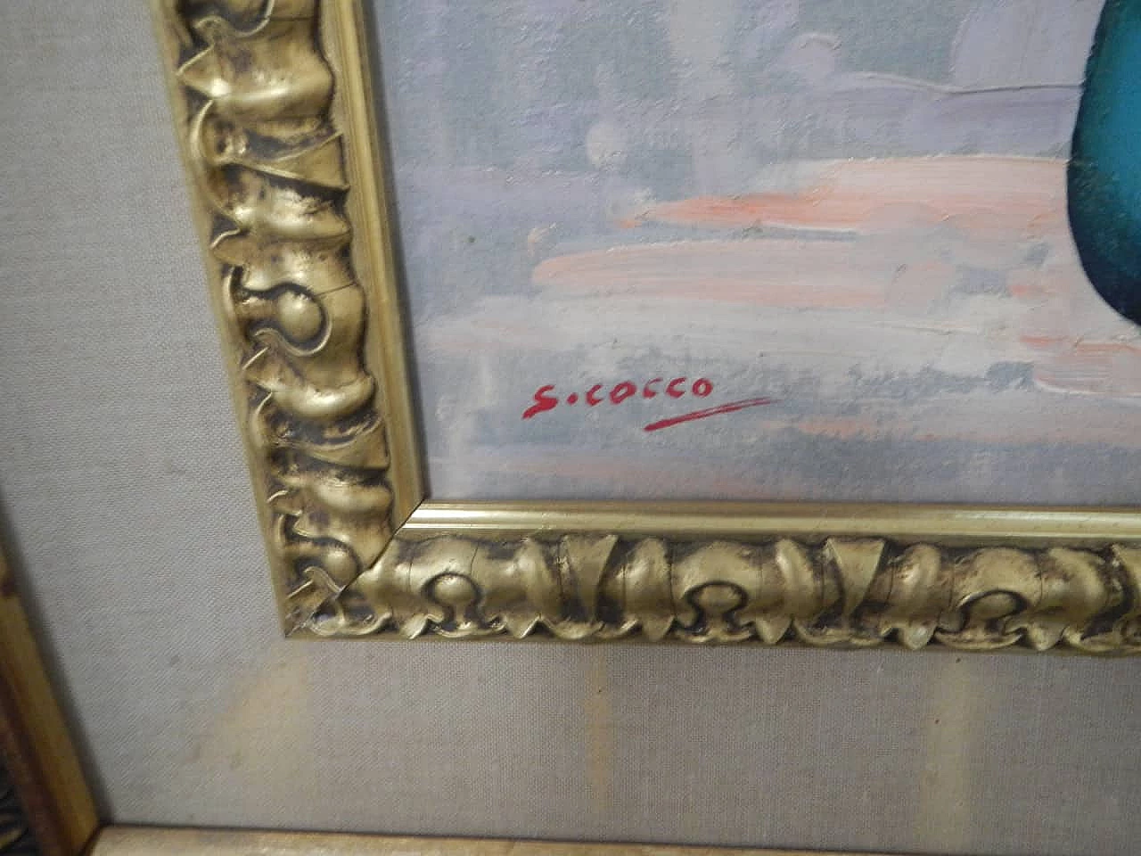 Cocco, vase of flowers, oil painting, 1950s 2