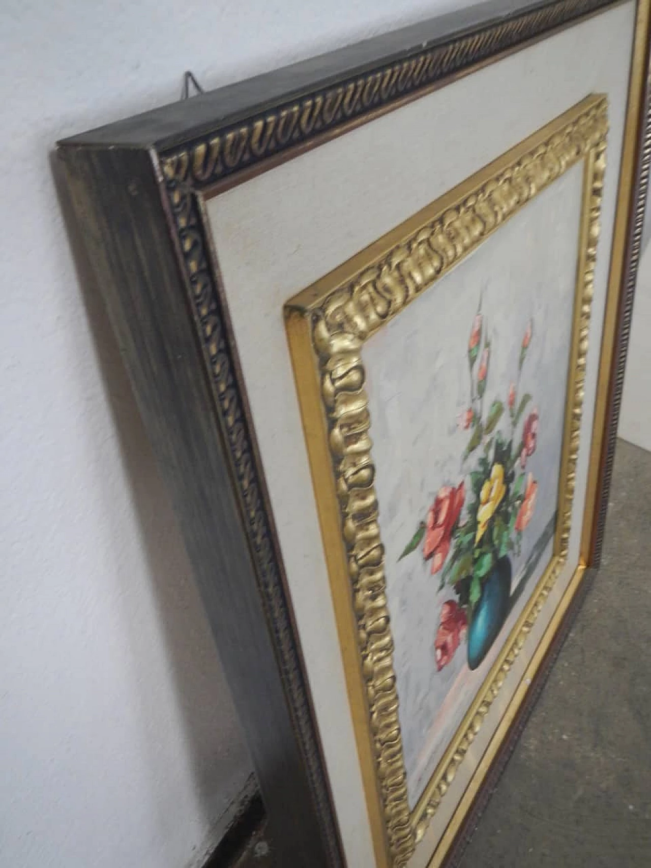 Cocco, vase of flowers, oil painting, 1950s 5