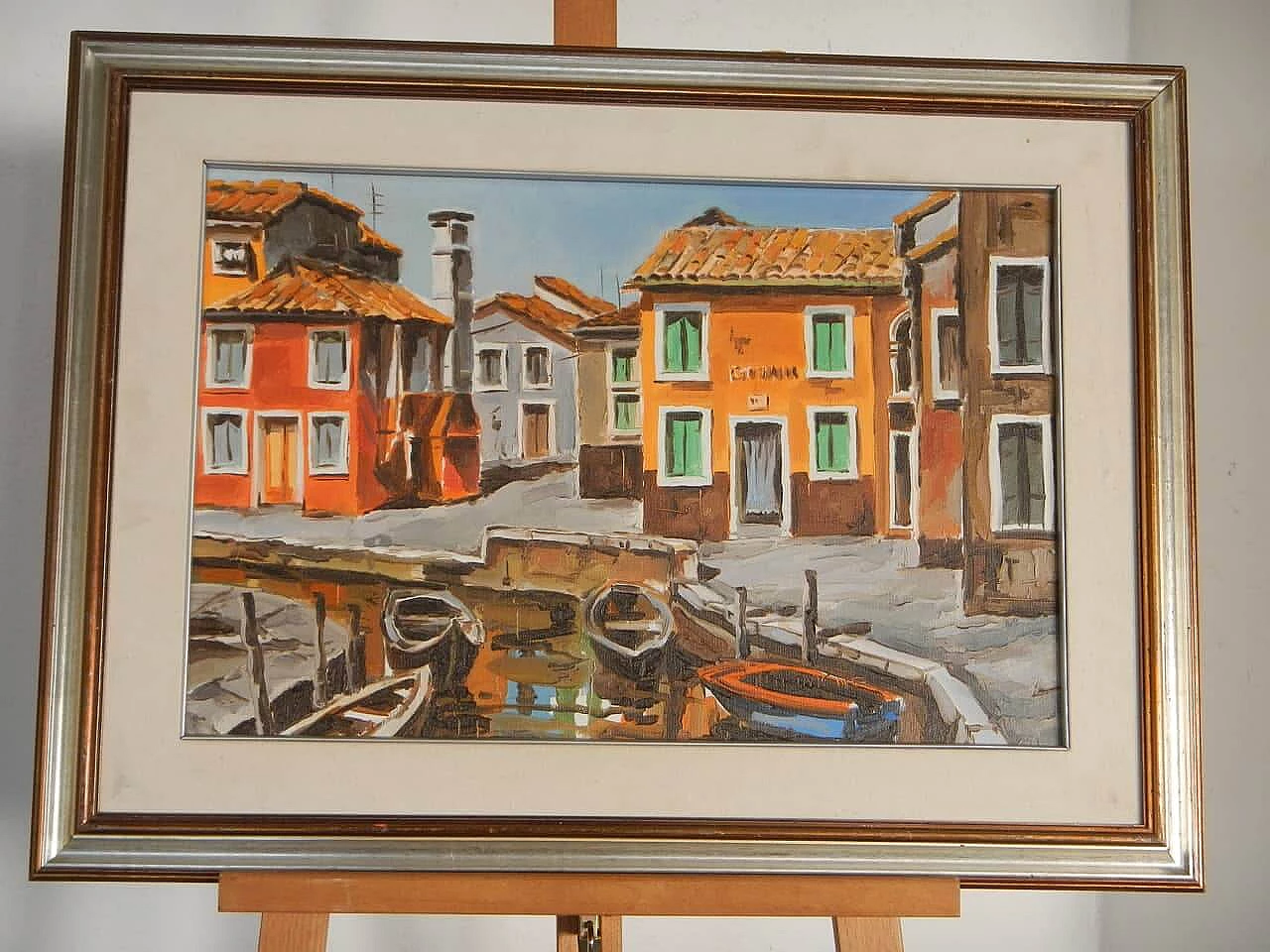 4 Oil paintings, Bruno Introvigne, Venetian views, 1970s 5