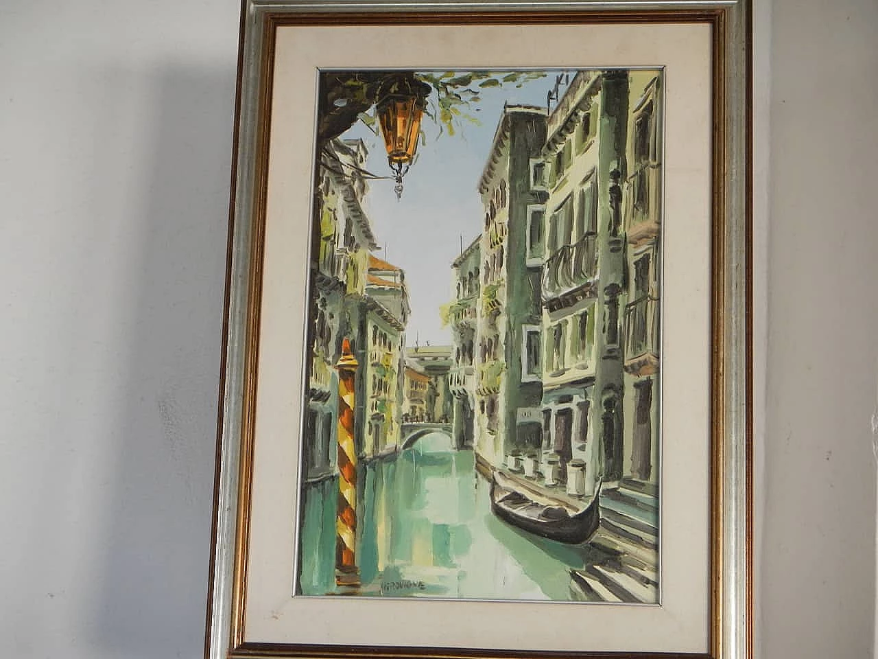 4 Oil paintings, Bruno Introvigne, Venetian views, 1970s 7