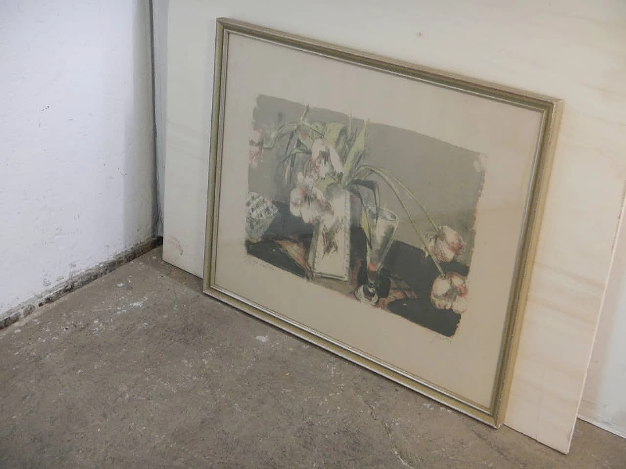 Vaso di fiori, acquerello, anni '60 6