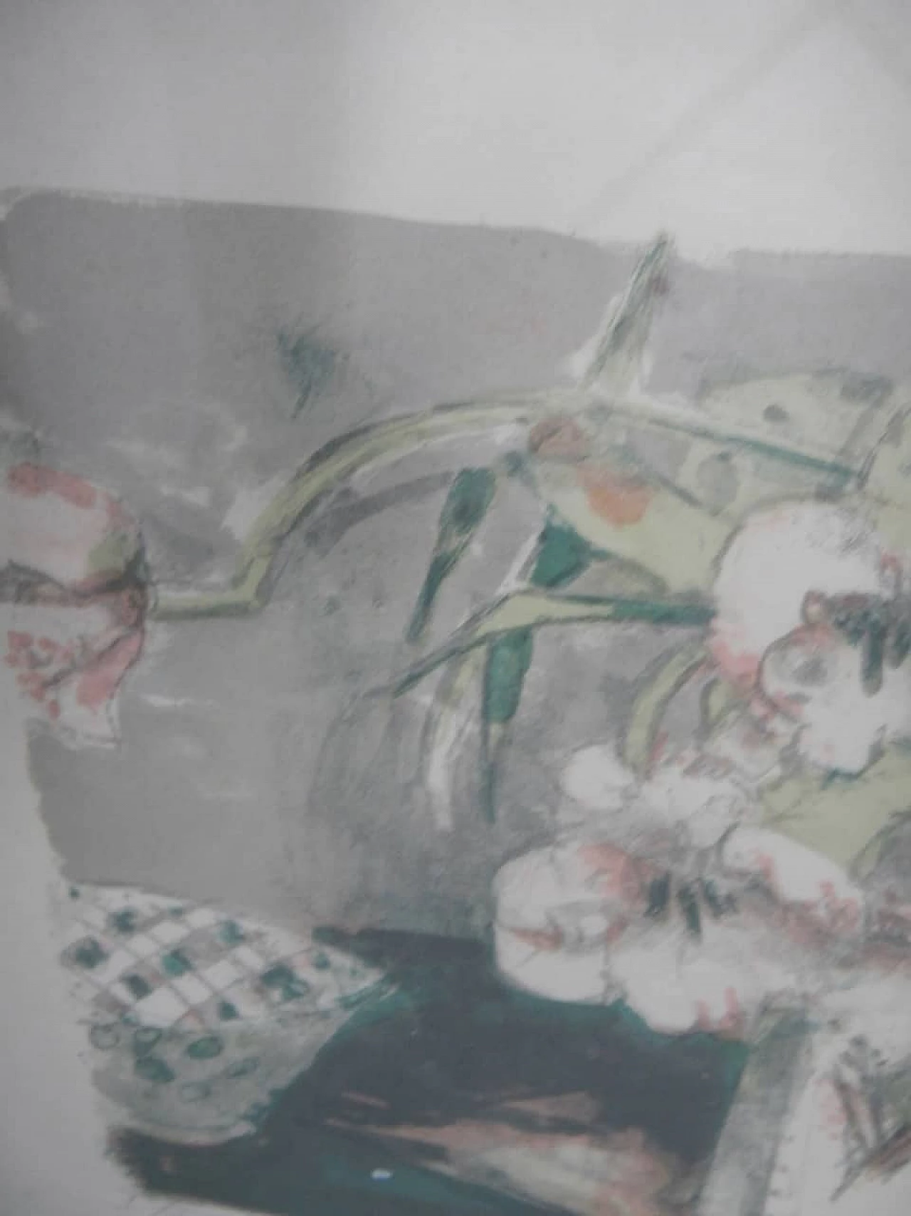 Vaso di fiori, acquerello, anni '60 9