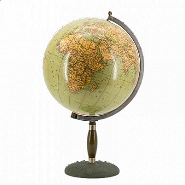 Metal and paper globe by Paravia, 1950s