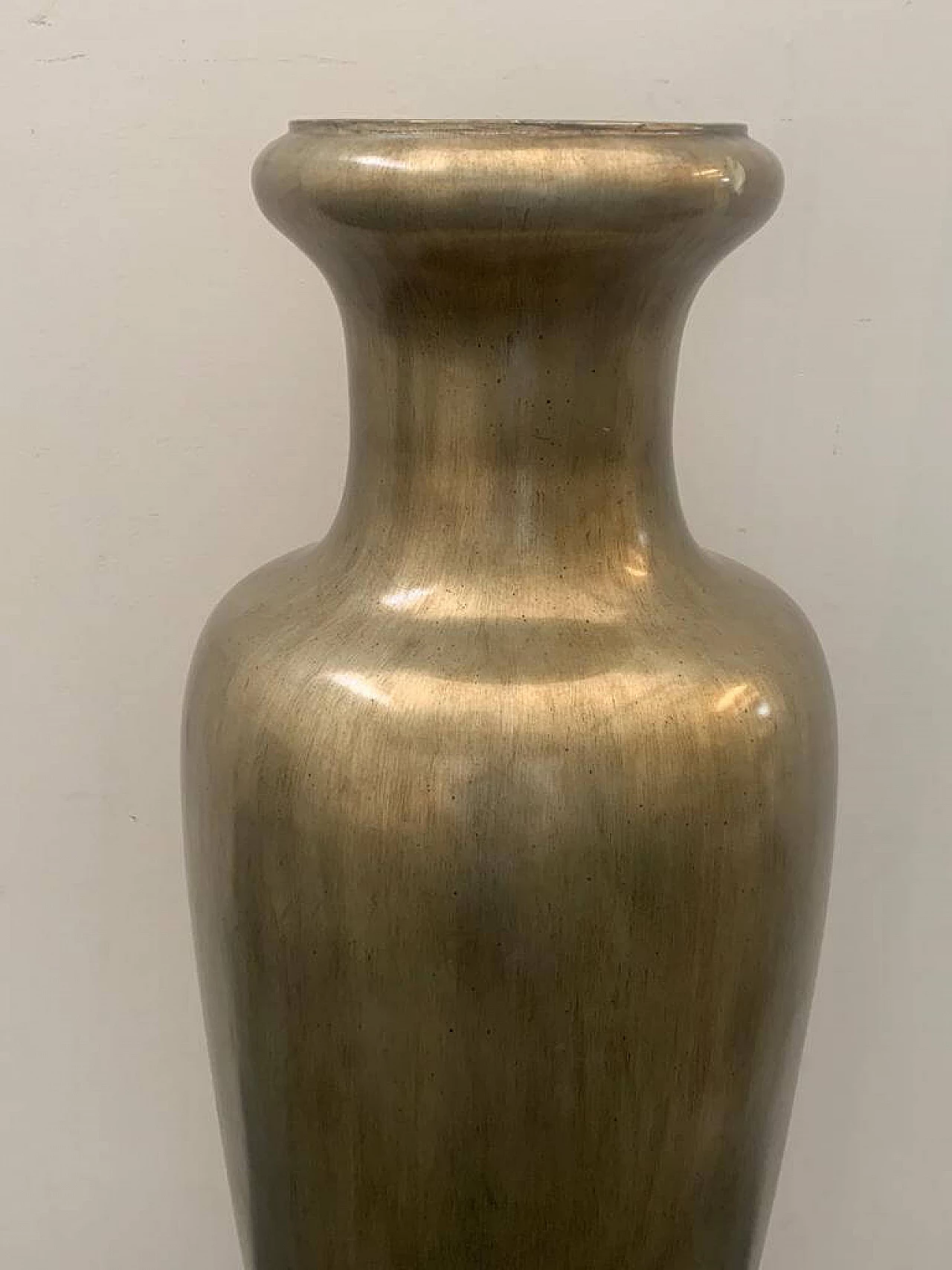 Large ceramic vase with wrought iron base, 1950s 4
