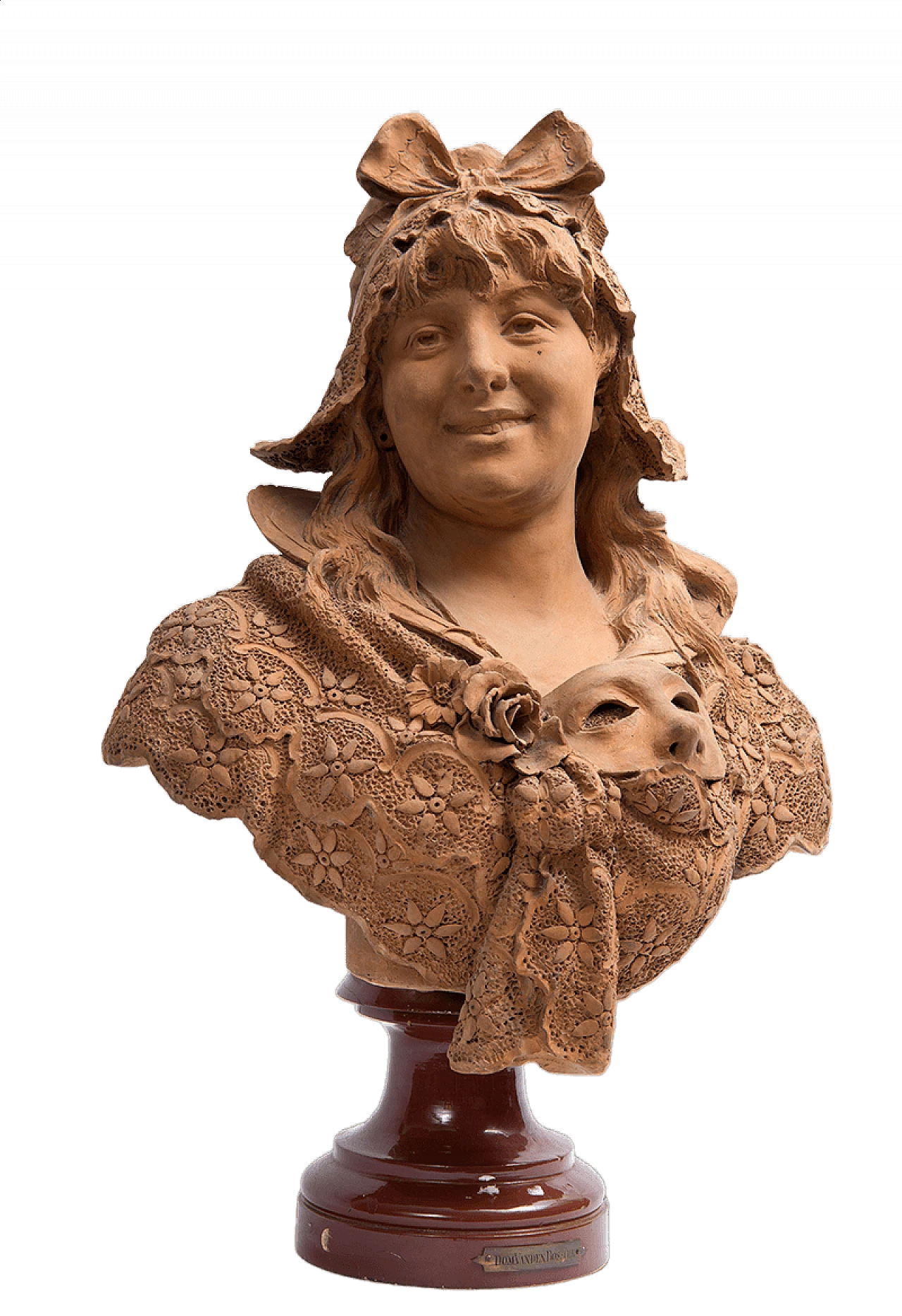 Terracotta sculpture of a female bust, 1887 8