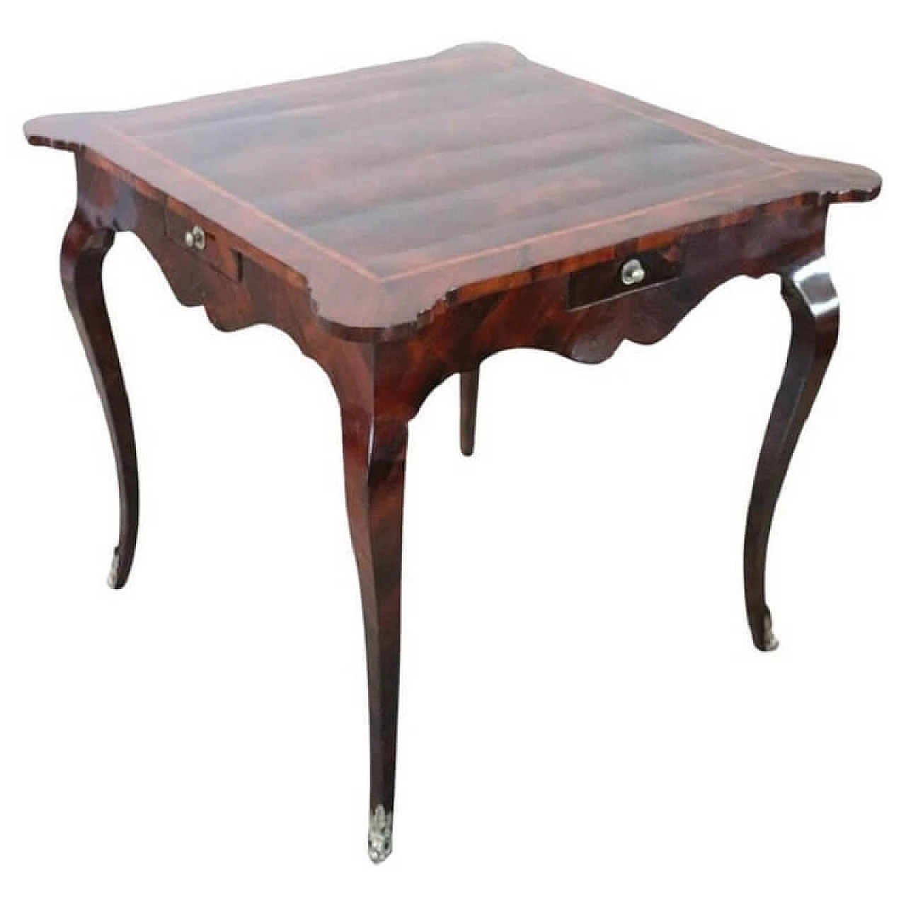 Tavolo da gioco in stile Luigi XV in legno, '700 1