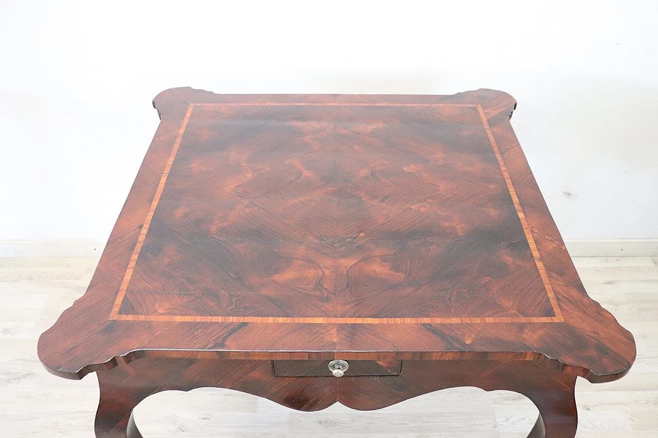 Tavolo da gioco in stile Luigi XV in legno, '700 3