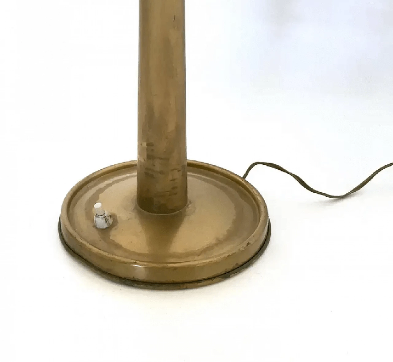 Three-armed brass table lamp with candelabra design, 1950s 6