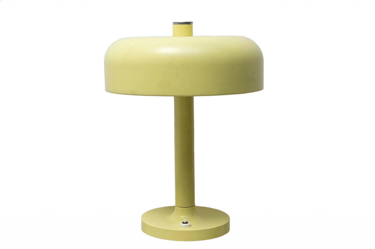 Lampada da scrivania gialla a fungo, anni '60 12