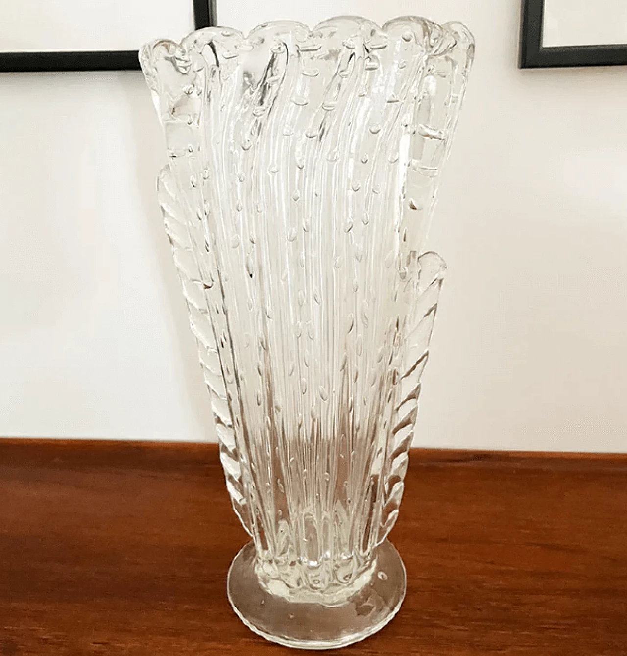 Vaso in vetro di Murano attribuibile a Ercole Barovier & Toso, anni '50 3