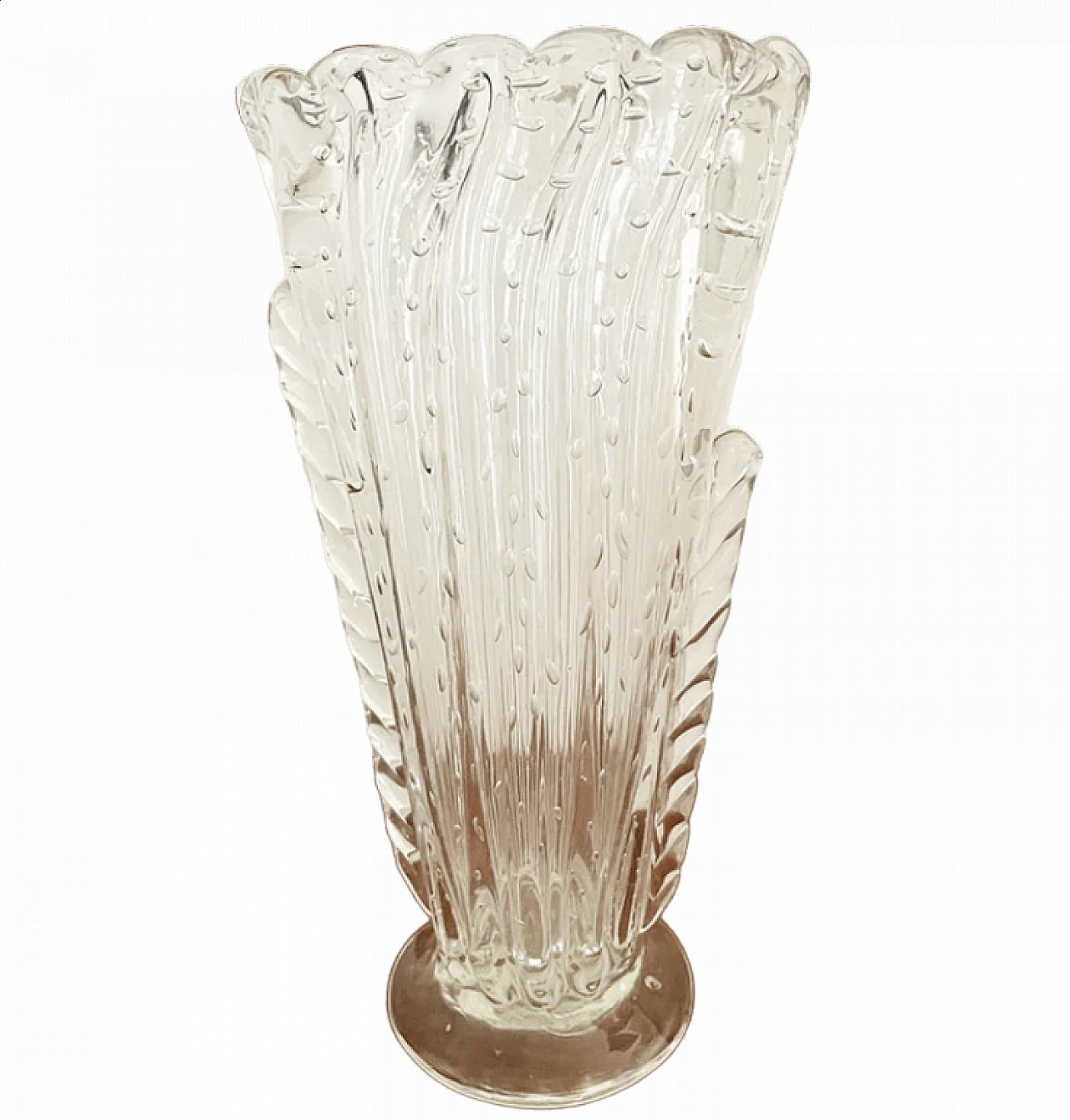 Vaso in vetro di Murano attribuibile a Ercole Barovier & Toso, anni '50 5