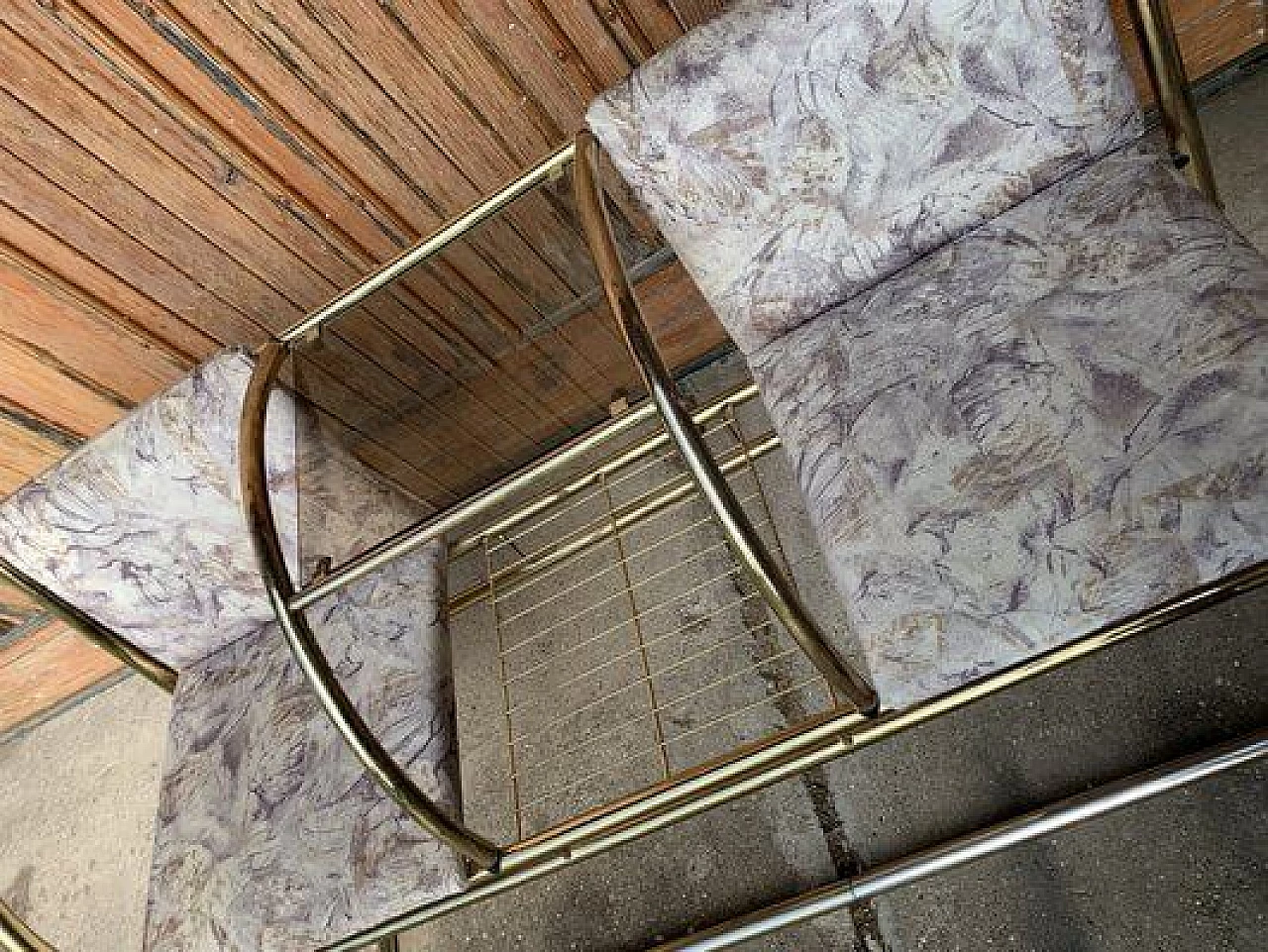 Panca a due posti in ottone, anni '50 2