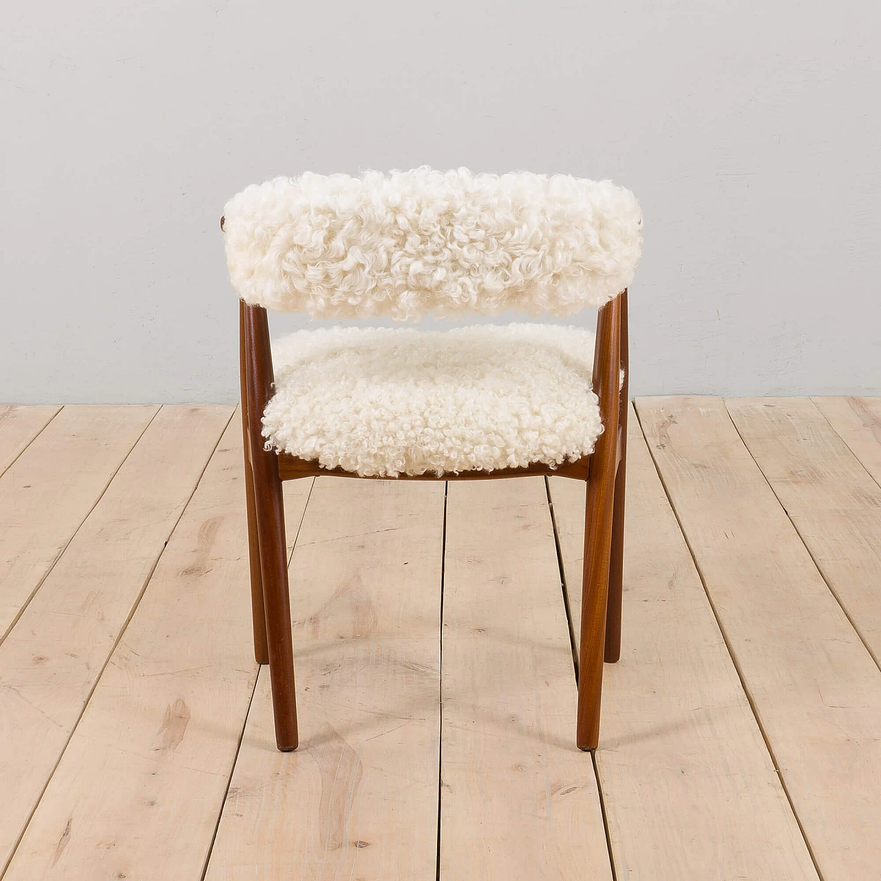 Farstrup chair in solid teak with natural sheepskin upholstery, 1960s 13