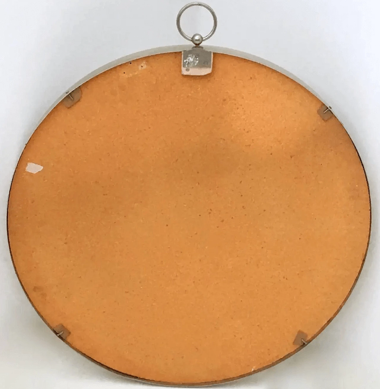 Specchio da parete rotondo in acciaio attribuibile a Sergio Mazza, anni '70 4