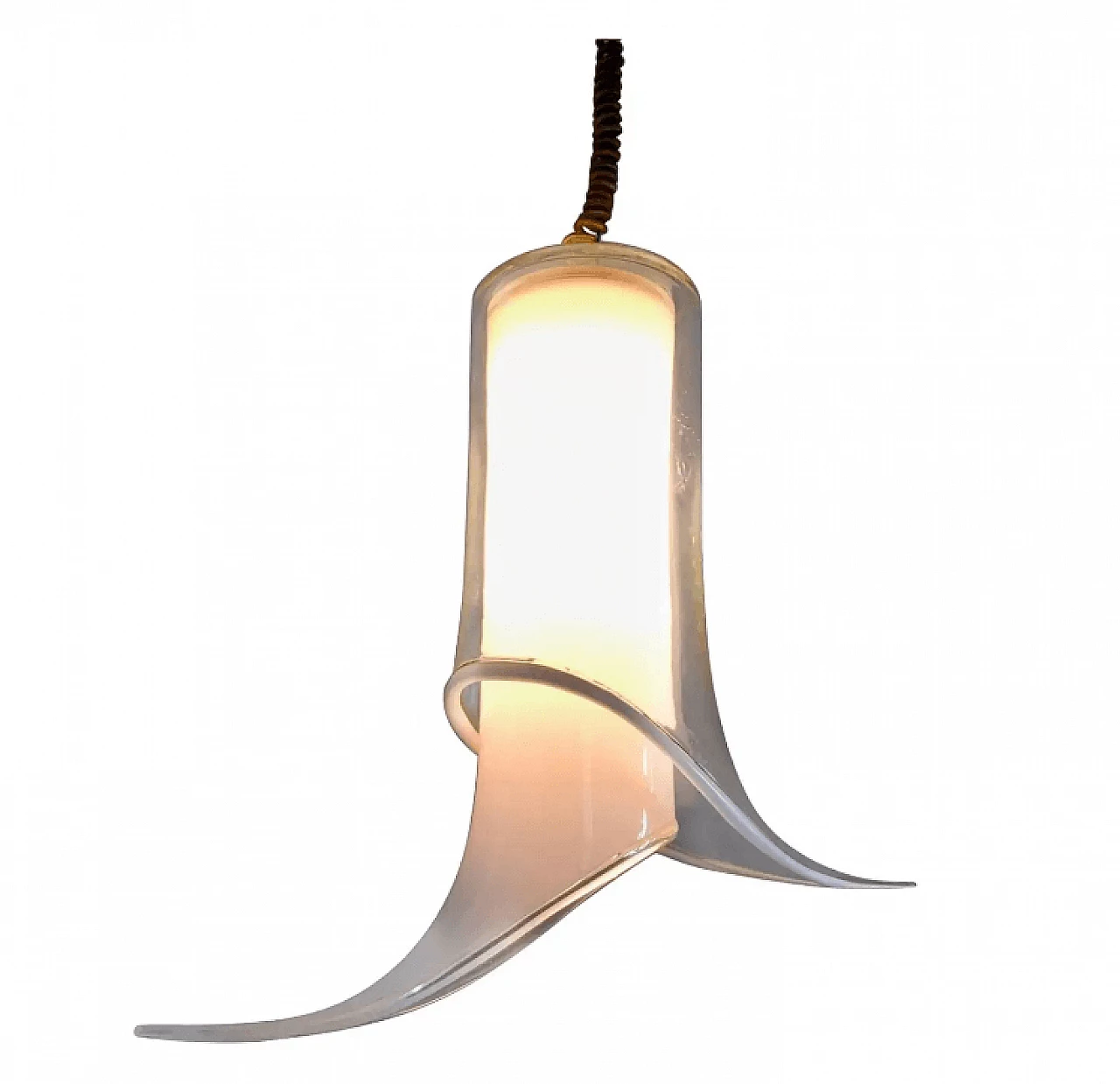 Murano glass pendant lamp attributable to Mazzega, 1970s 2