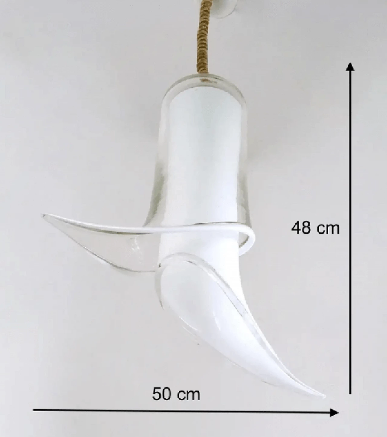 Murano glass pendant lamp attributable to Mazzega, 1970s 5