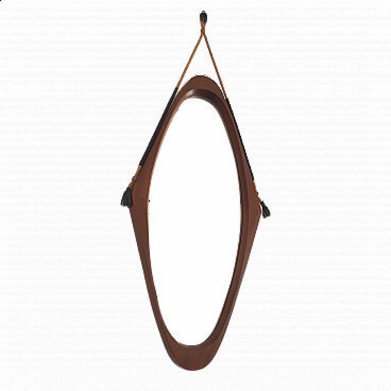Teak framed mirror with rope, 1950s 7