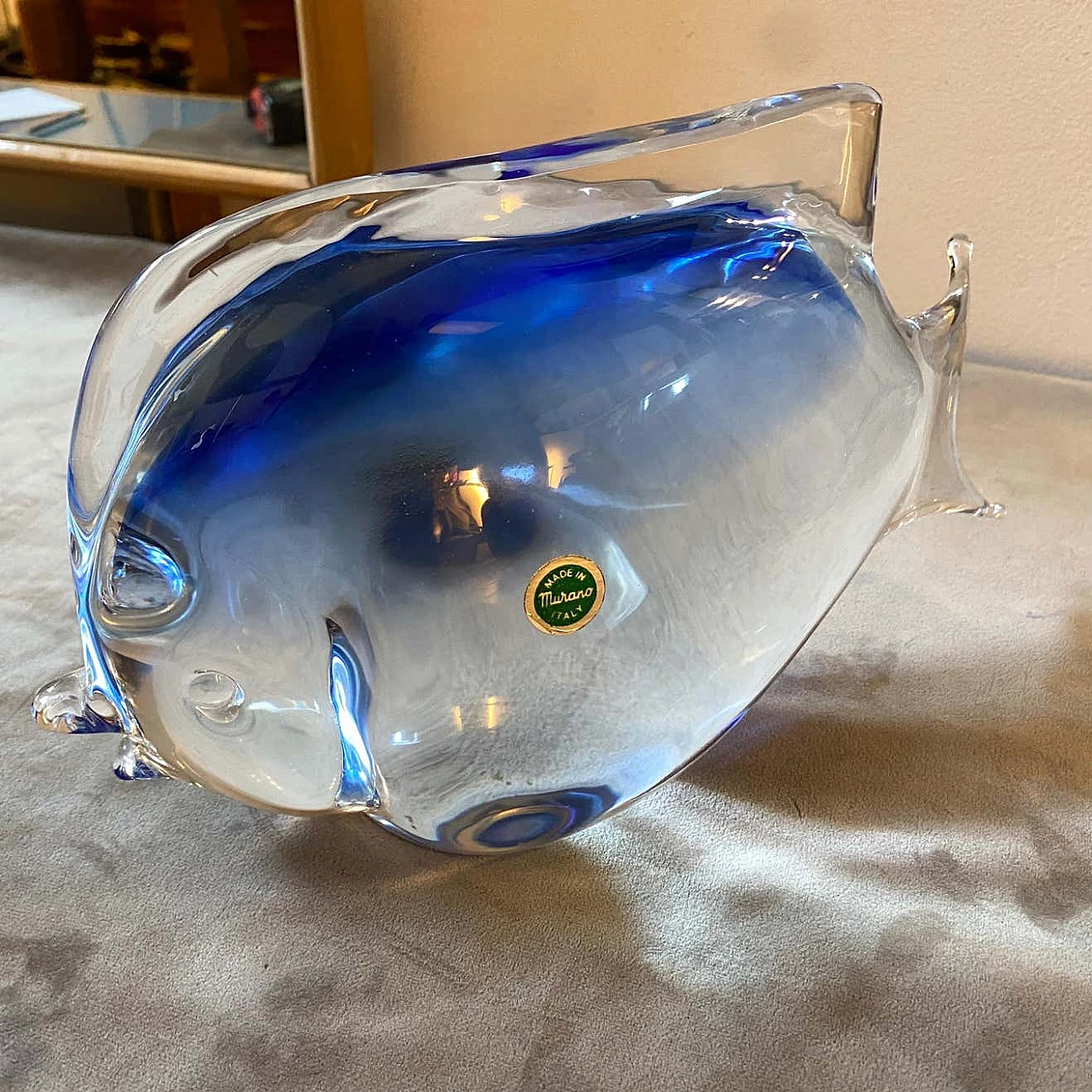 Tropical fish sculpture in Murano glass in the manner of Seguso, 1970s 5