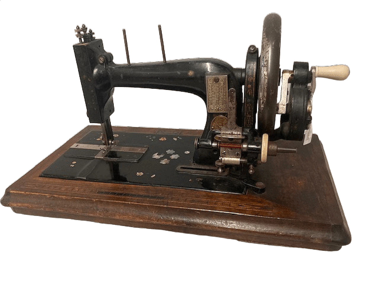 Tabletop sewing machine with mother-of-pearl inlays, late 19th century 17