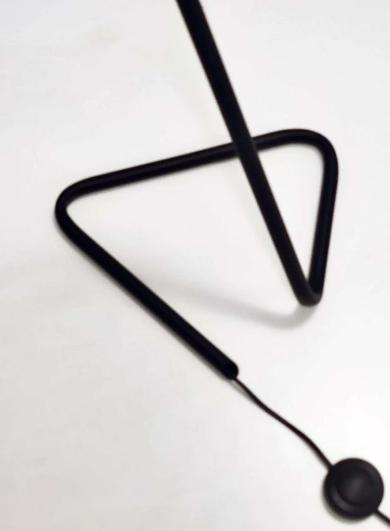 Floor lamp with enamelled glass shade with red geometric patterns, 1950s 8