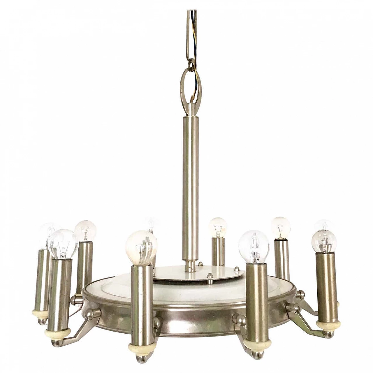 Lampadario a 10 luci in metallo verniciato, anni '50 1