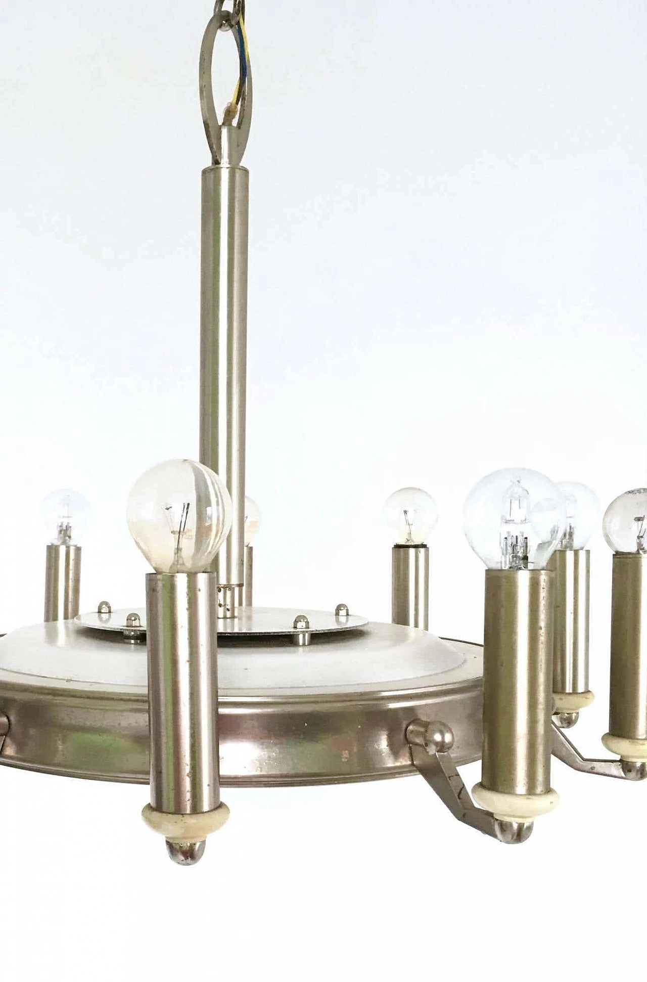 Lampadario a 10 luci in metallo verniciato, anni '50 7