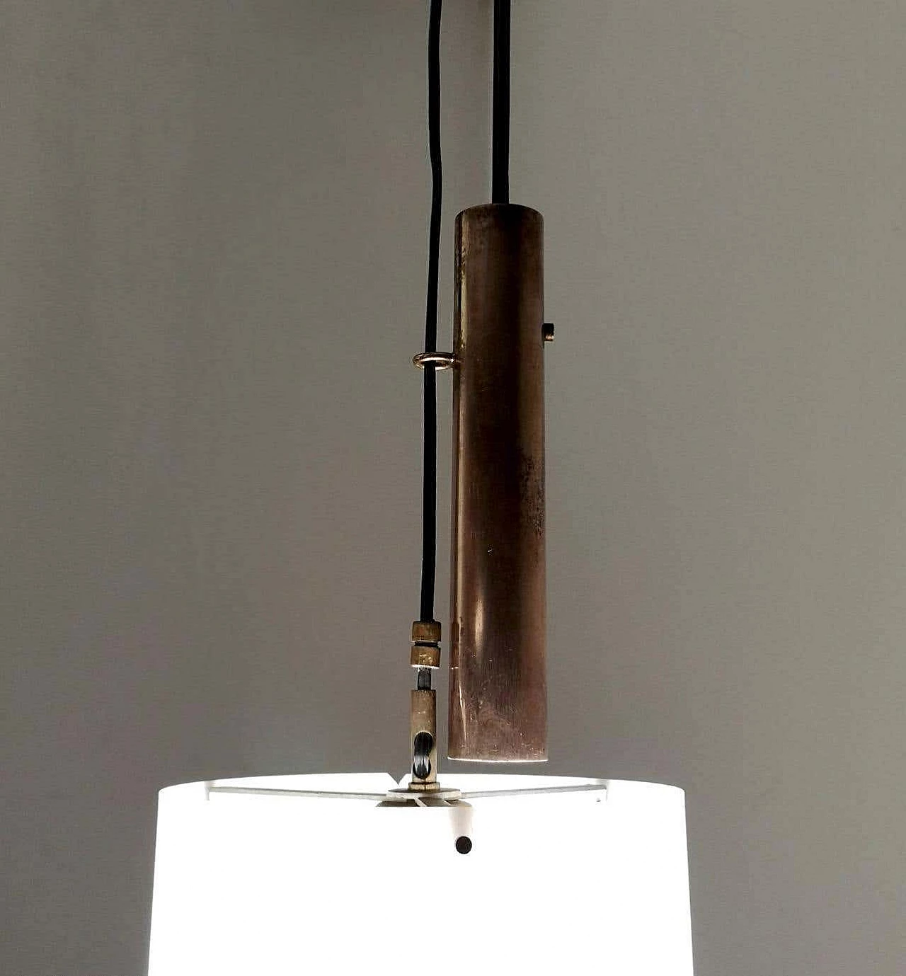 Adjustable cylinder chandelier 437 by Tito Agnoli for O-Luce, 1954 6