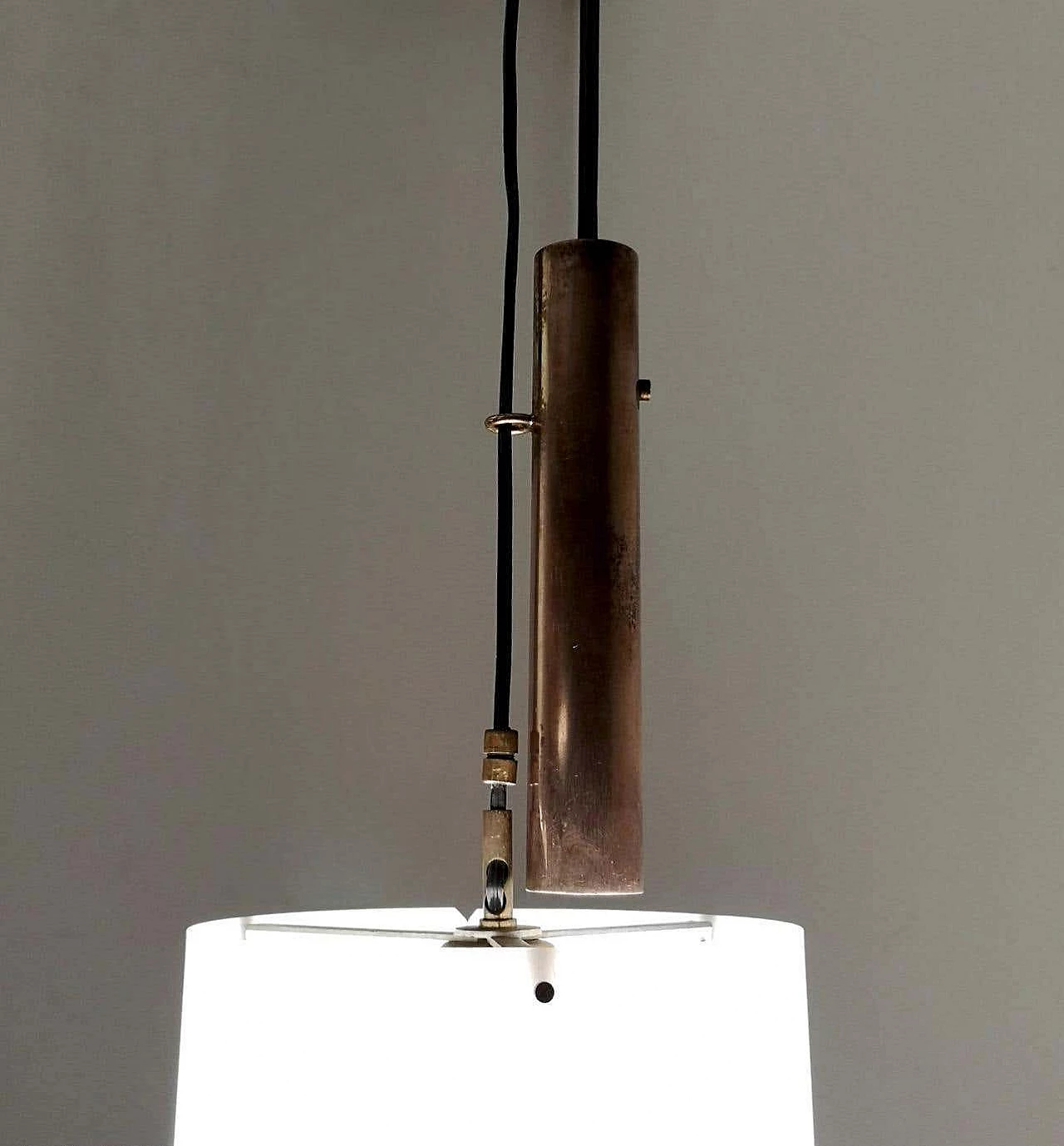 Lampadario a cilindro regolabile 437 di Tito Agnoli per O-Luce, 1954 6