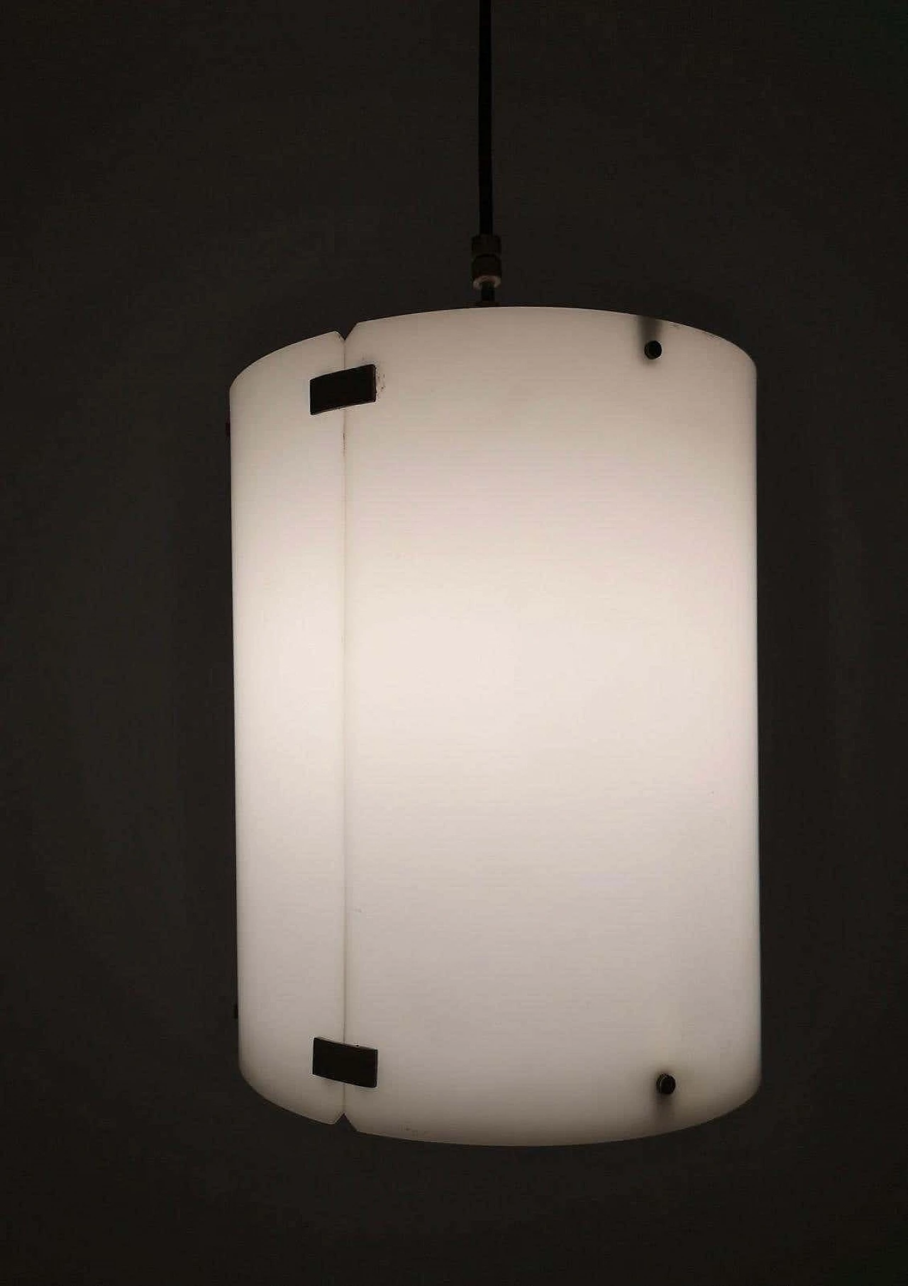 Lampadario a cilindro regolabile 437 di Tito Agnoli per O-Luce, 1954 8