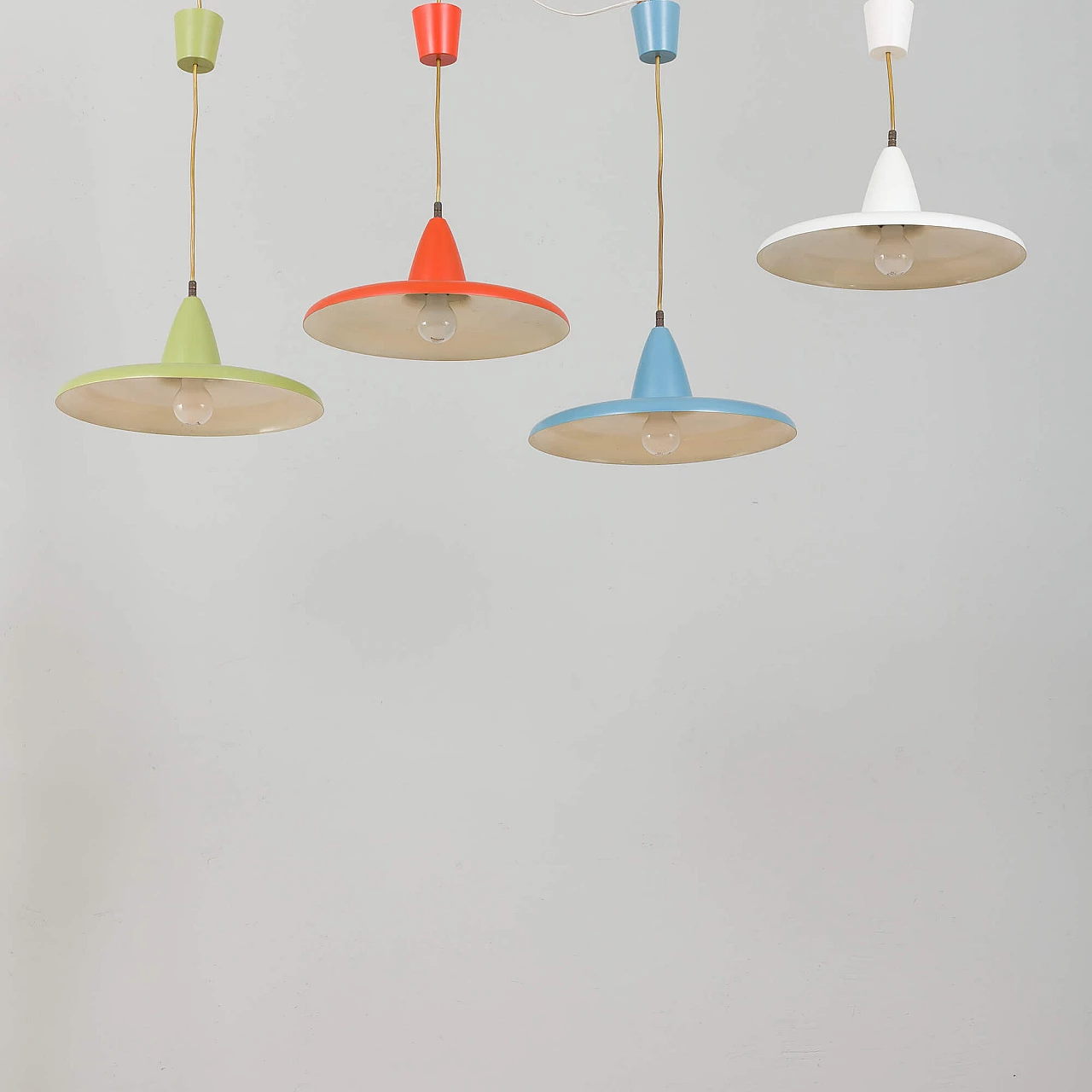 4 Lampadari a sospensione multicolore, anni '70 3