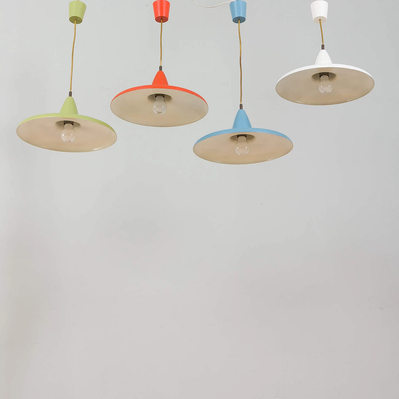 4 Multicoloured pendant lamps, 1970s 4