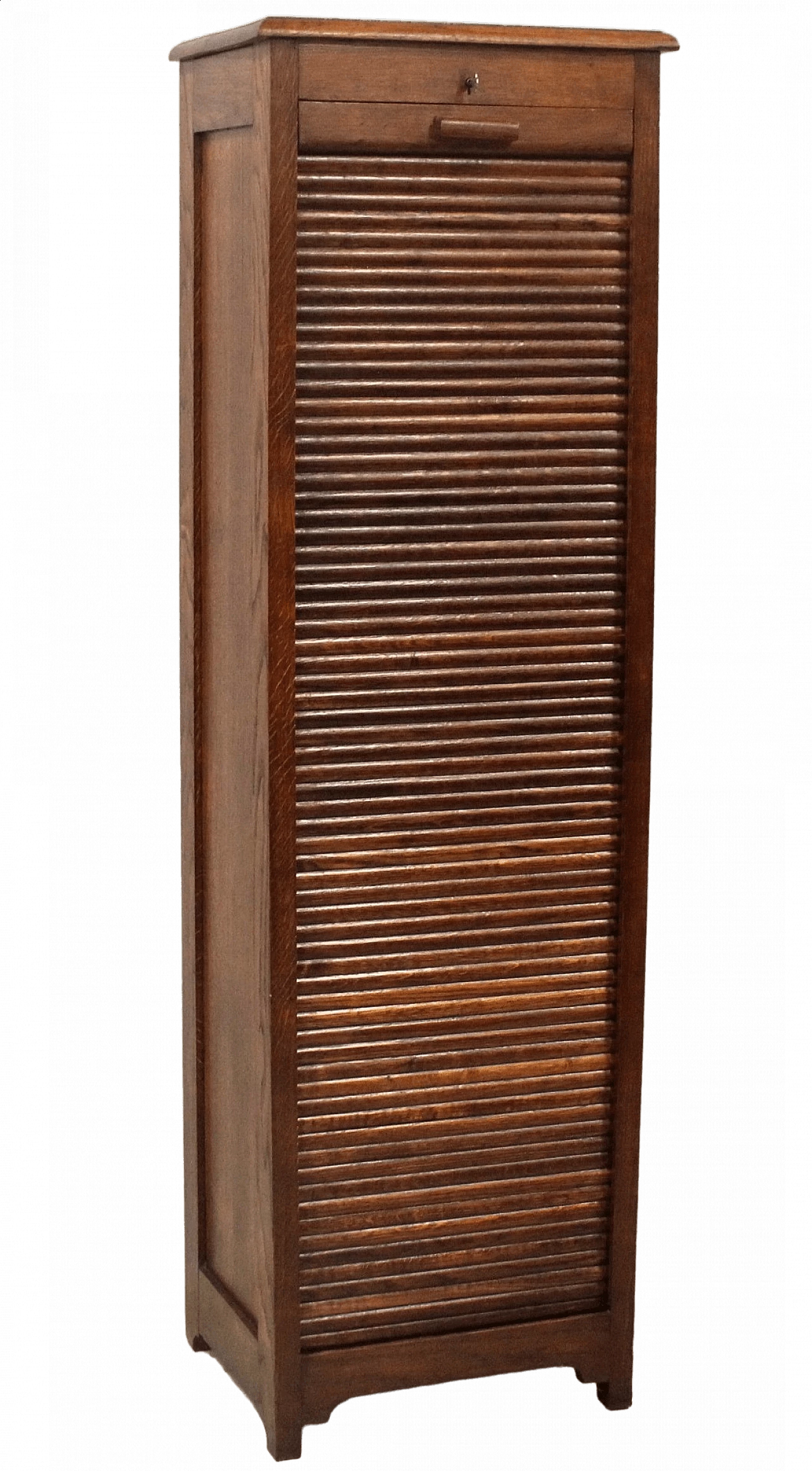 Solid oak single file cabinet, early 20th century 11