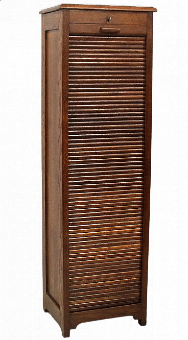 Solid oak single file cabinet, early 20th century